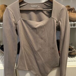 Abercrombie & Fitch Women's Taupe Long Sleeve Blouse